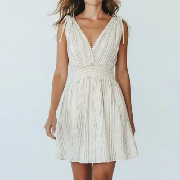 Made in Greece Sun.Dream.Sea Striped Mini Beach Dress - Picture 1 of 9